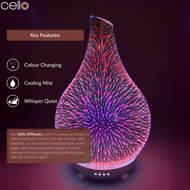 Cello home fragrance diffuser gift set with fragrance oils