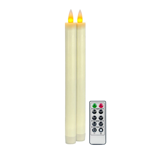 Cello Living Flame rechargeable LED taper candles creating elegant ambient lighting in a modern home