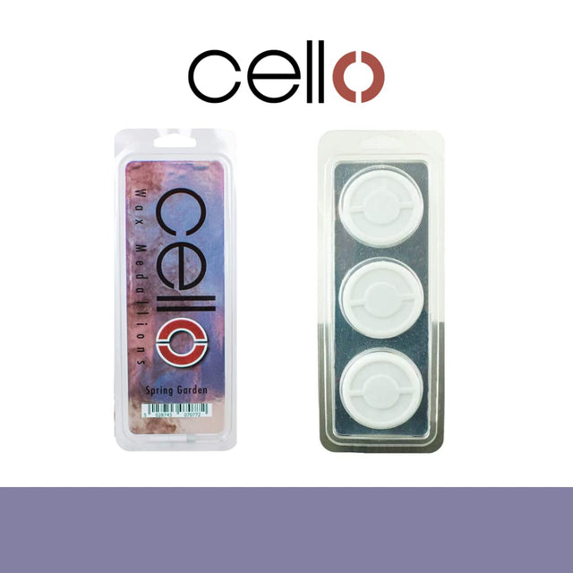 Cello Spring Garden pack and three white wax medallions