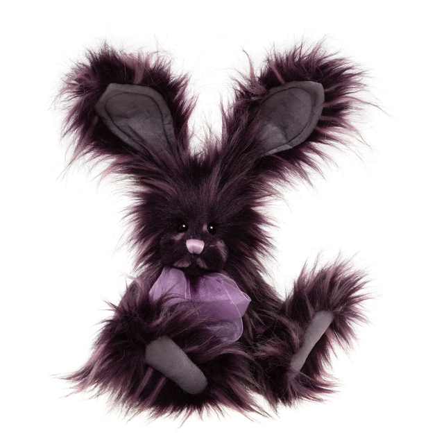 Charlie Bear Beetroot bunny plush with bow accessory
