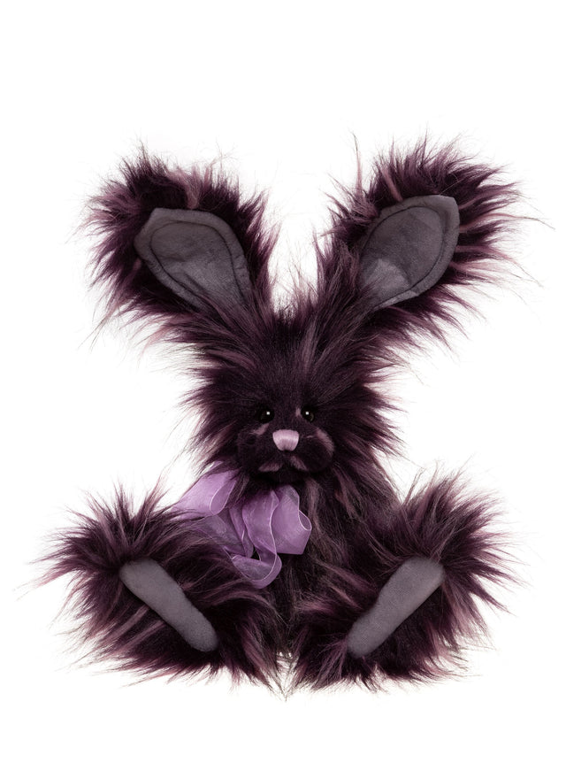 Front view of Charlie Bear Beetroot collectable bunny