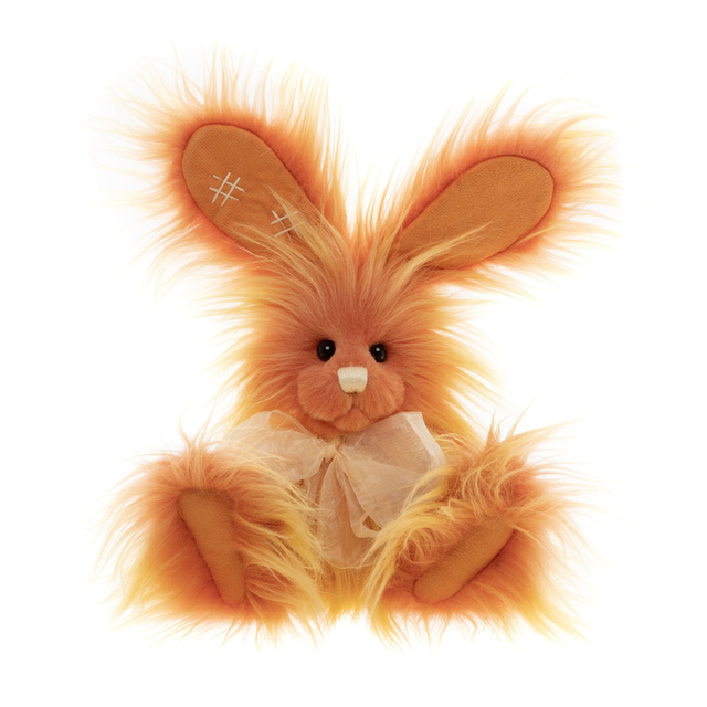 Charlie Bear Butternut plush bunny with bow accessory