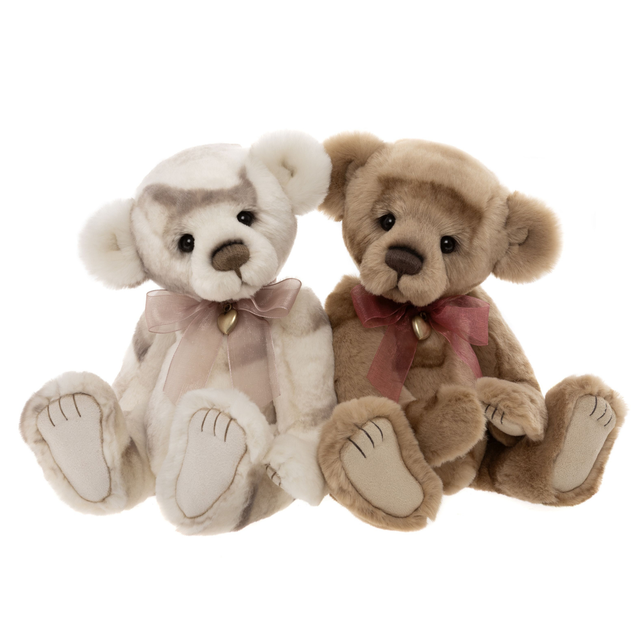 Charlie Bear Lunnet paired with Mona  Plush Collection bear
