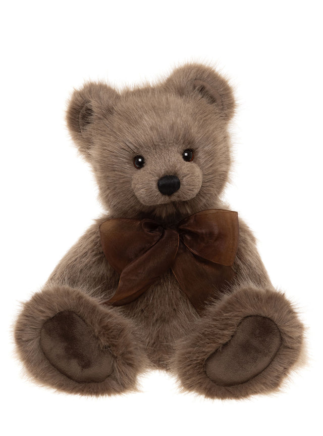 Oak Charlie Bear plush teddy with bow accessory