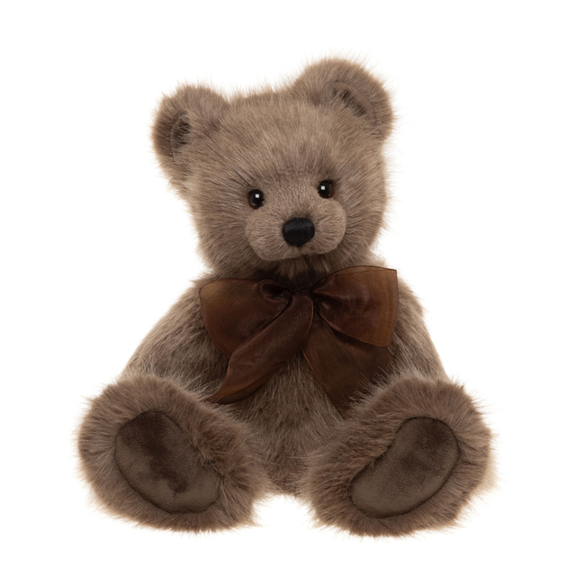 Oak Charlie Bear plush teddy with bow accessory
