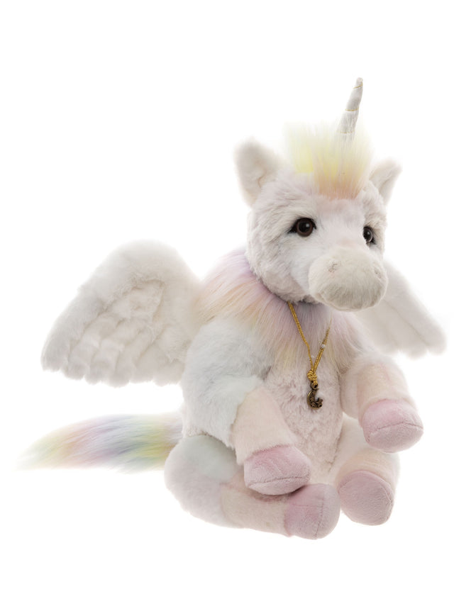 Limited edition Charlie Bear Unicorn plush with necklace accessory