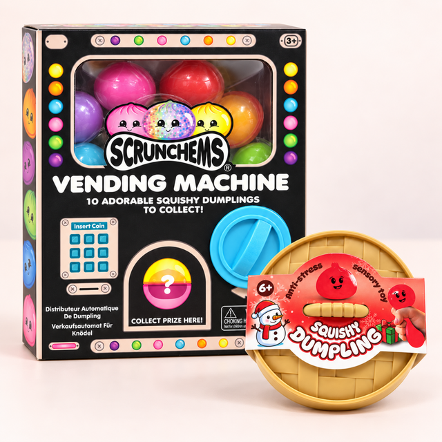 Christmas Dumpling Gift Bundle with Scrunchems vending machine and Christmas squishy