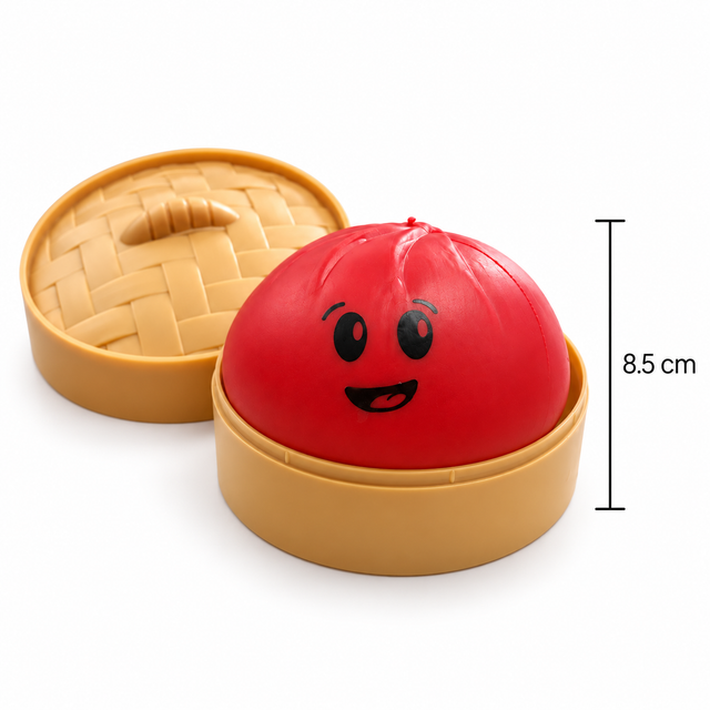 Christmas Dumpling sensory squishy toy with 8.5cm size guide