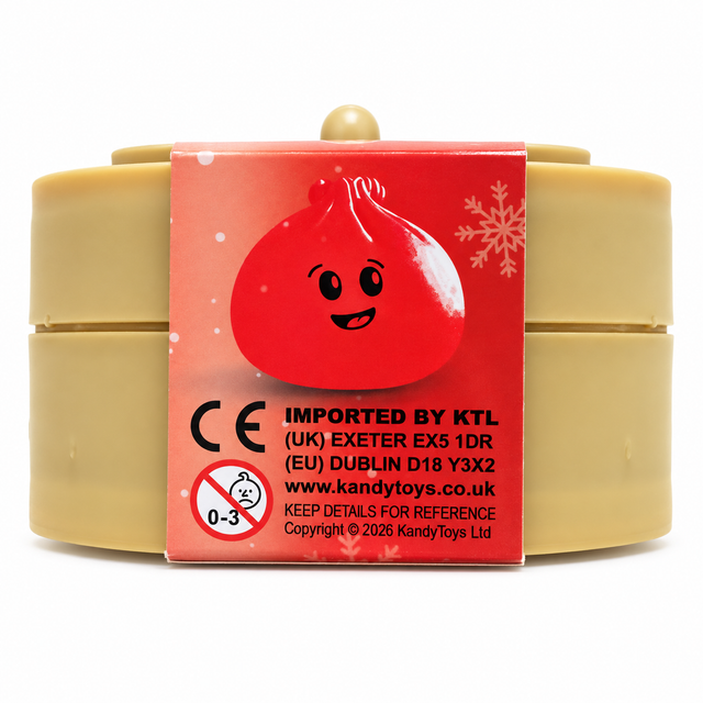 Christmas Squishy Dumpling packaging reverse with safety information