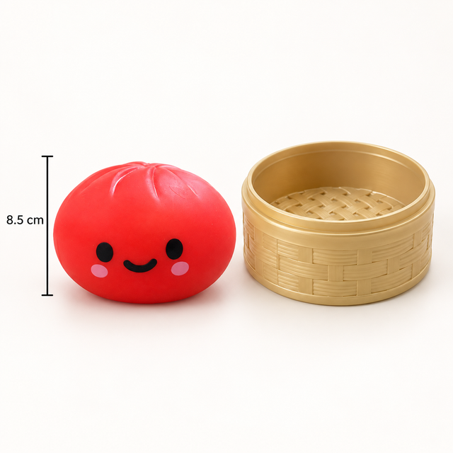 Colourful Dumpling squishy toy measuring 8.5cm