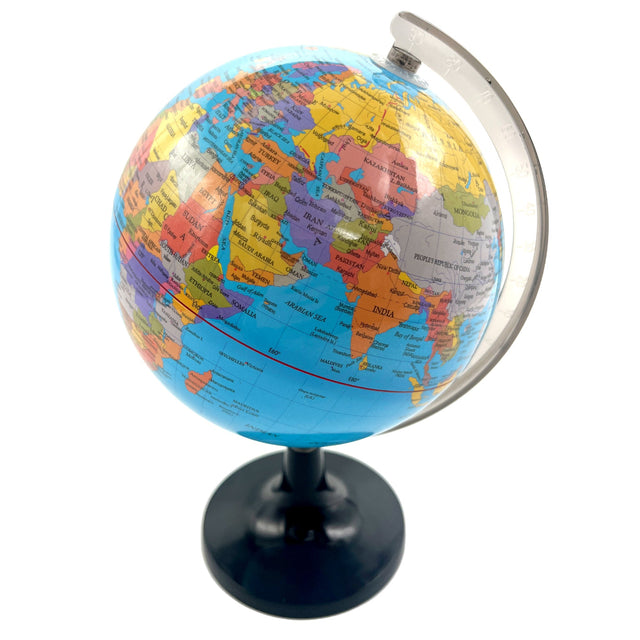 Compact blue globe for travel lovers students and geography enthusiasts