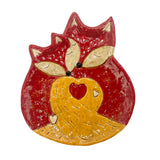 Crimson fox plate gothic home decor decorative tableware ornament