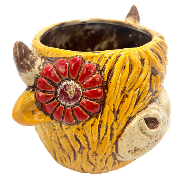 Cute highland cow pot living room decor decorative accessory
