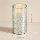 Luminara Indoor 3.0" x 5.0" Candle in Silver Mercury Glass