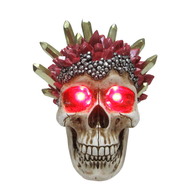 Dark Matters Bloodstone Skull LED polyresin figurine with glowing red eyes