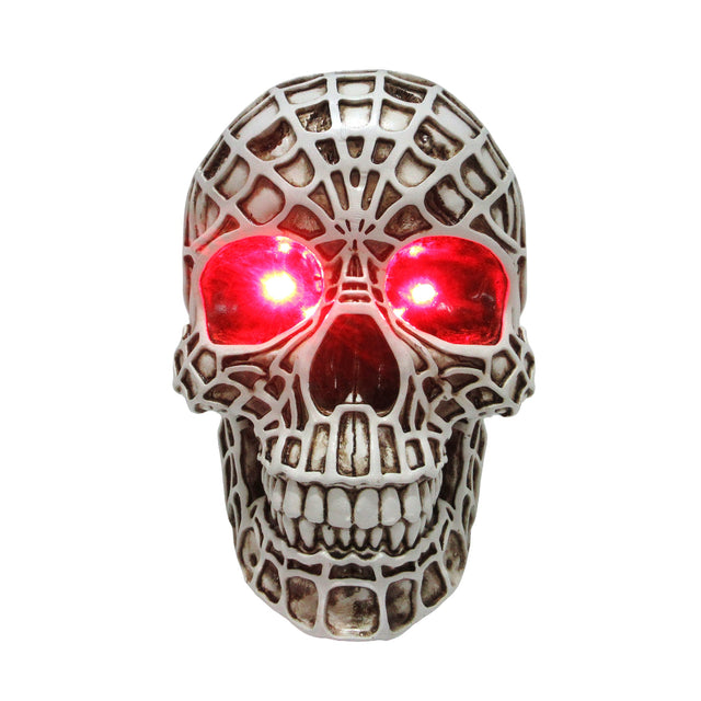 Dark Matters Skull Glow LED polyresin figurine with red glowing eyes