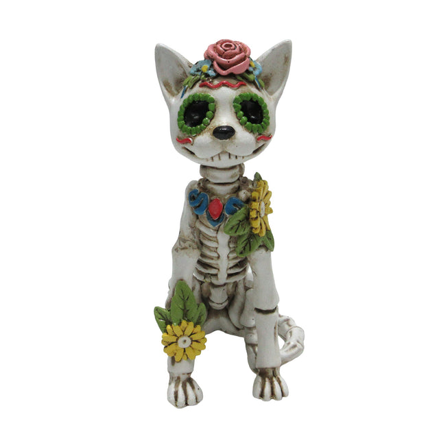Dark Matters Sugar Bloom Cat polyresin figurine Day of the Dead home decor