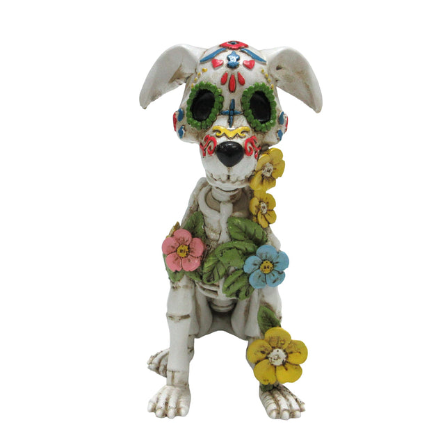 Dark Matters Sugar Bloom Dog polyresin figurine Day of the Dead home decor