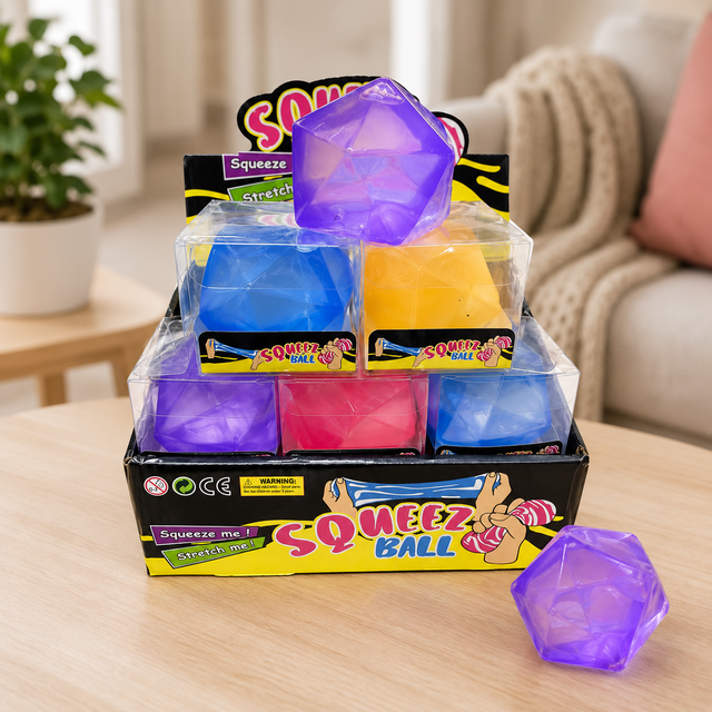 Diamond Cube squishy fidget toy in assorted colours for stress relief, sensory play and improved focus