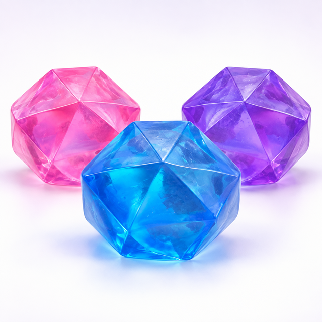 Diamond Sugar Maltose squishy toys in assorted blue pink and purple colours