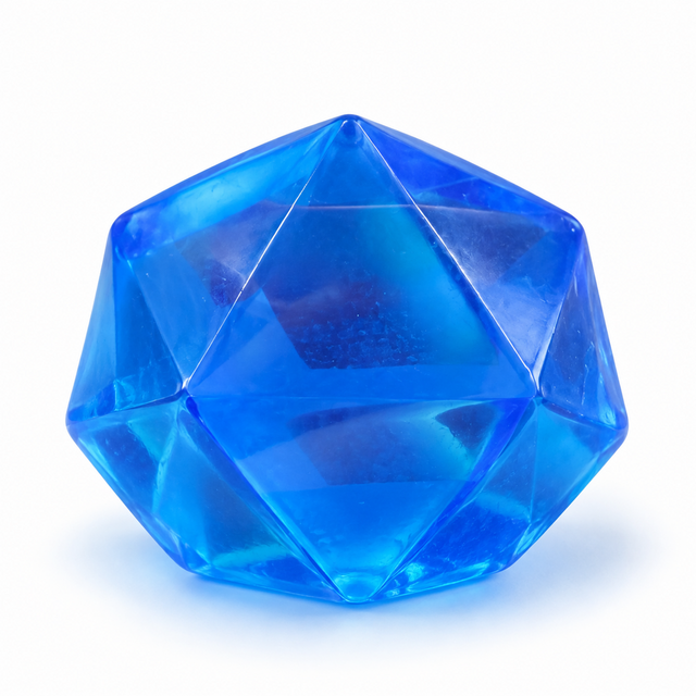 Blue diamond Sugar Maltose sensory squishy toy on a white background