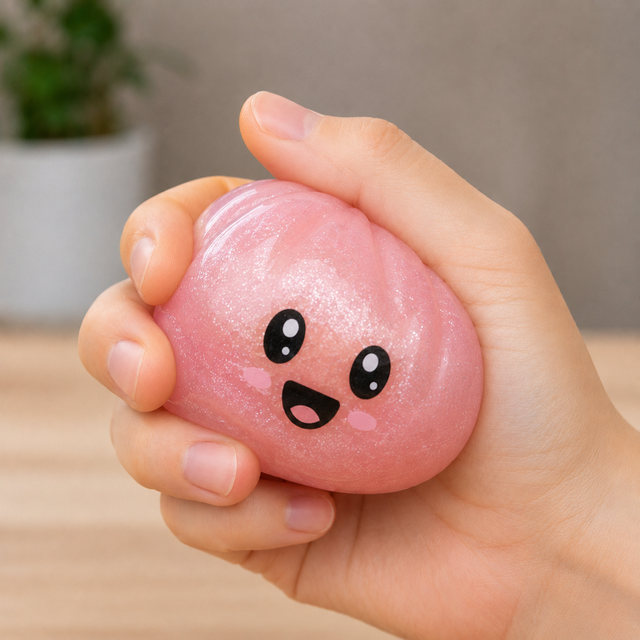 Soft Diva Bao Bun squishy fidget toy in assorted pink and purple colours for stress relief and sensory play