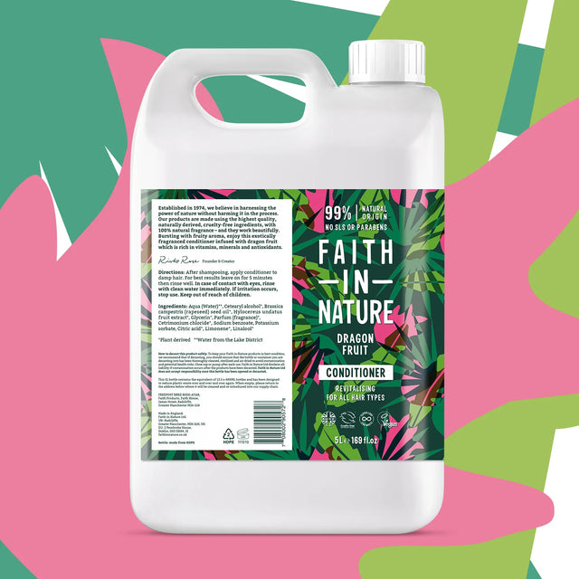 Dragon fruit conditioner for oily hair and scalp in 5 litre refill size