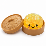 Diamond Dumpling squishy toy in reusable basket, assorted colours