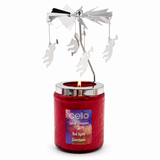 Gemstone Candle with Convection Spinner 200g - Spiced Cinnamon With Red Agate
