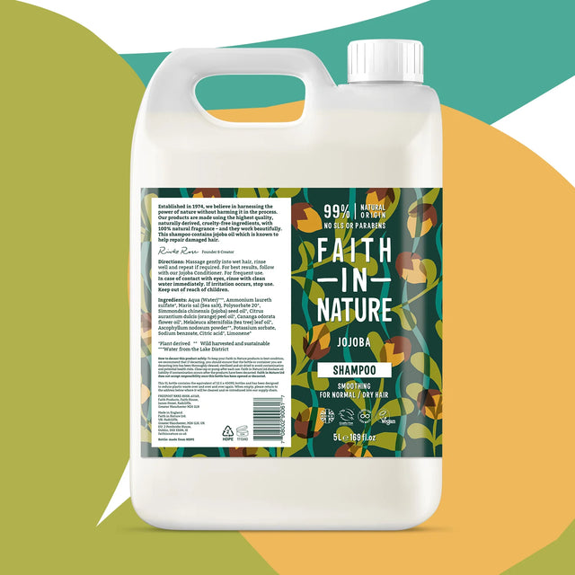 Eco friendly 5 litre jojoba shampoo refill helping reduce plastic waste