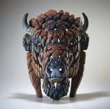 Edge Sculpture North American Buffalo Bison Bust Brown contemporary sculpture by Matt Buckley