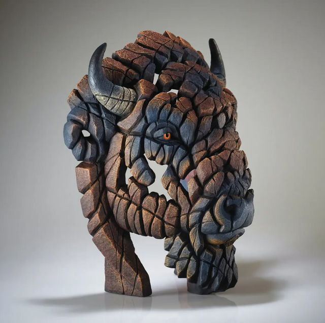 Edge Sculpture buffalo head statement ornament for stylish contemporary interiors