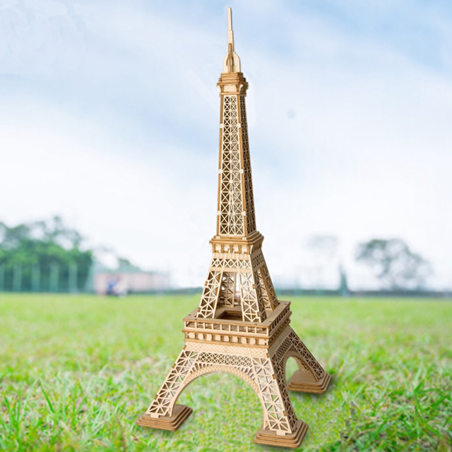 Eiffel Tower 3D wooden puzzle DIY model kit by Rolife