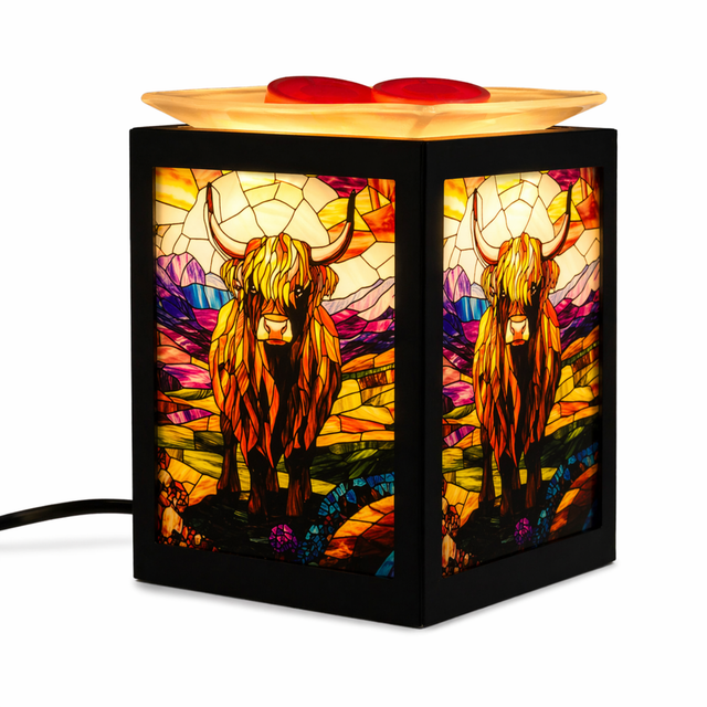 Electric oil burner highland cow lamp home fragrance wax melt warmer
