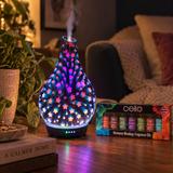 Cello Star 3D Large Ultrasonic Diffuser with Harmony Mix. 7 Oils Set
