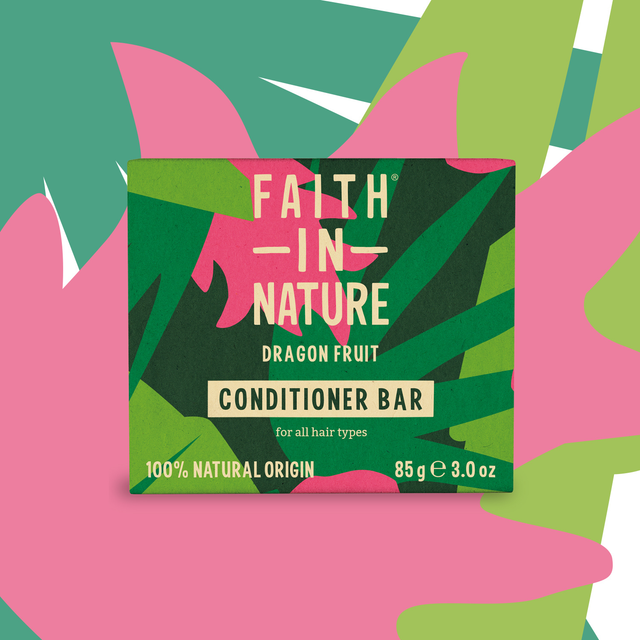 Faith in Nature Dragon Fruit conditioner bar packaging for all hair types