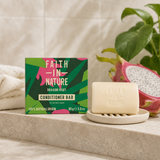 Faith in Nature Dragon Fruit conditioner bar on a draining soap dish
