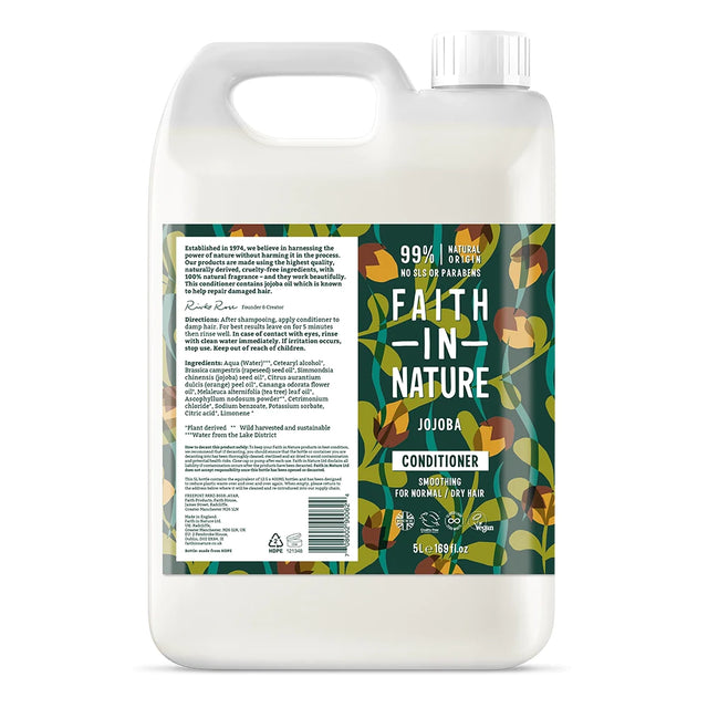 Faith In Nature Jojoba Conditioner Refill 5L for dry hair and scalp