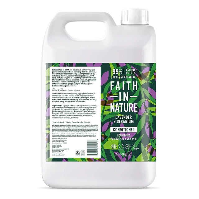 Faith In Nature Lavender and Geranium Conditioner Refill 5L