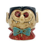 Fanged grin pot gothic home decor vampire style plant pot