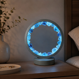 Gleneagles - (Grey Frame) Circle Earth LED Lamp - Blue Fluorite
