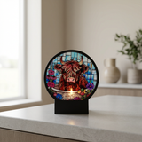Floral highland cow candle holder ambient lighting