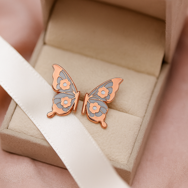 Sisters butterfly keepsake pin presented in gift box with ribbon