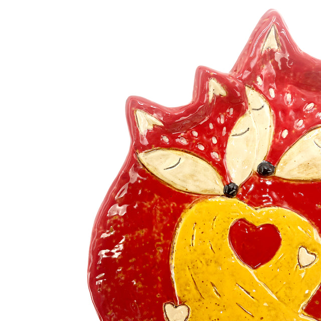 Fox design plate gothic room decor serving dish decorative accessory