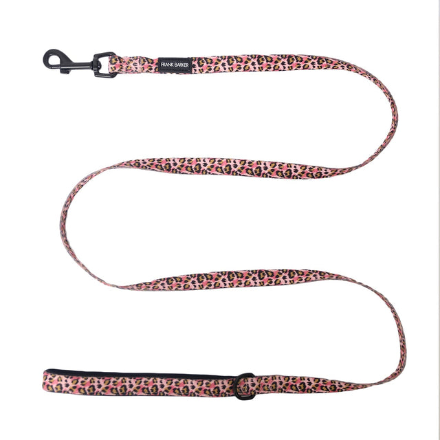 Frank Barker pink, brown and black leopard print dog lead