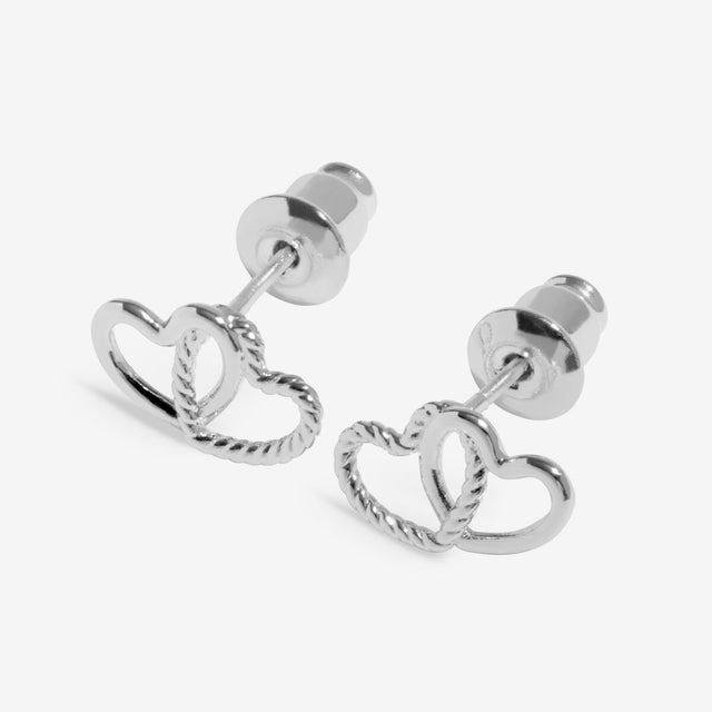 Back view of friendship jewellery silver stud earrings