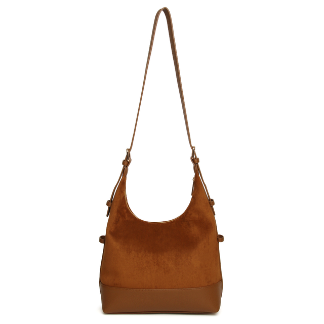 Women's Fudge large crossbody handbag with soft suedette finish and gold-tone hardware