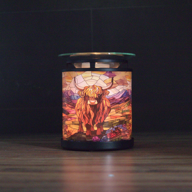 Golden Highland cow tealight wax warmer