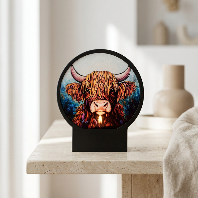 Highland cow candle holder ambient lighting