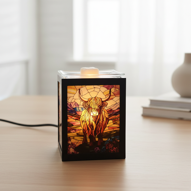 Highland cow candle warmer lamp bedroom decor soft ambient lighting